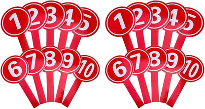Amosfun 20 a Dry Erase Board Voting Paddles 1-10 Score Number Boards Yes or No by Amosfun