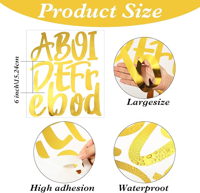 Outus 576 Pieces 8 Sheets Letters Stickers Self Adhesive Vinyl Letter Alphabet - Image 2
