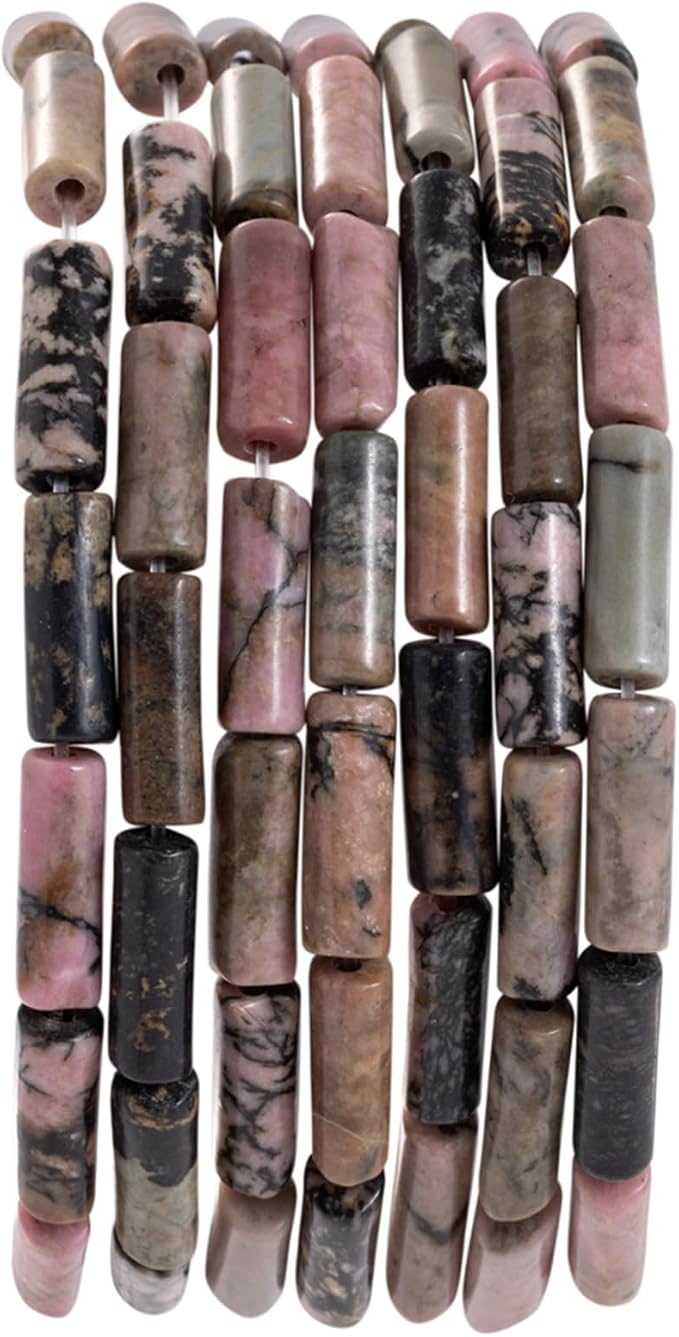 Natural Rhodochrosite Cylinder Tube Beads 4x13mm 38cm/str Loose Semi Gemstone by nusgnirps