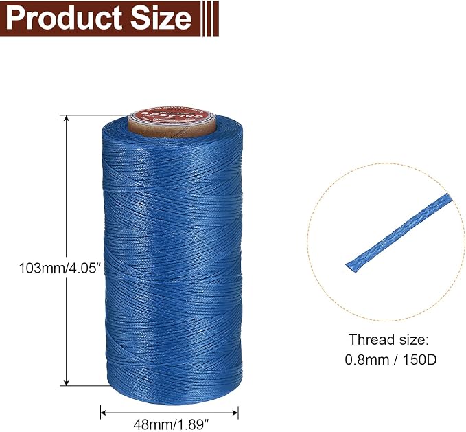 uxcell Flat Leather Sewing Waxed Thread, 270m / 295 Yards Polyester Wax String - Image 2