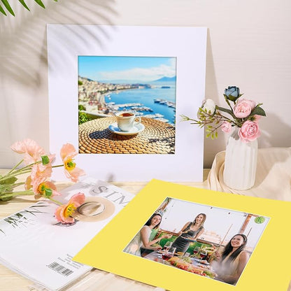 15 Pack 12x12 Picture Mats, Mixed Colors Frame Mattes - Image 7