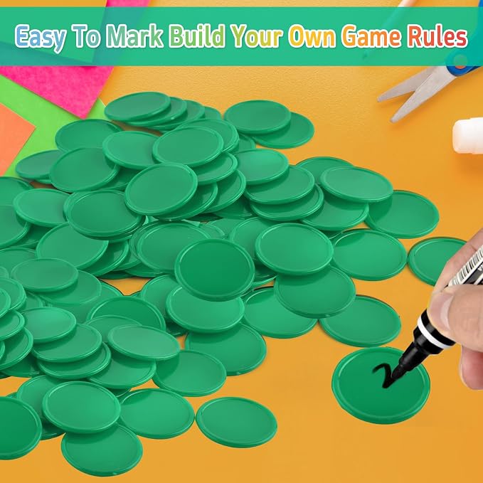 Coopay 600 Pieces Plastic Poker Chips Learning Counters Disks Bingo Chip - Image 3