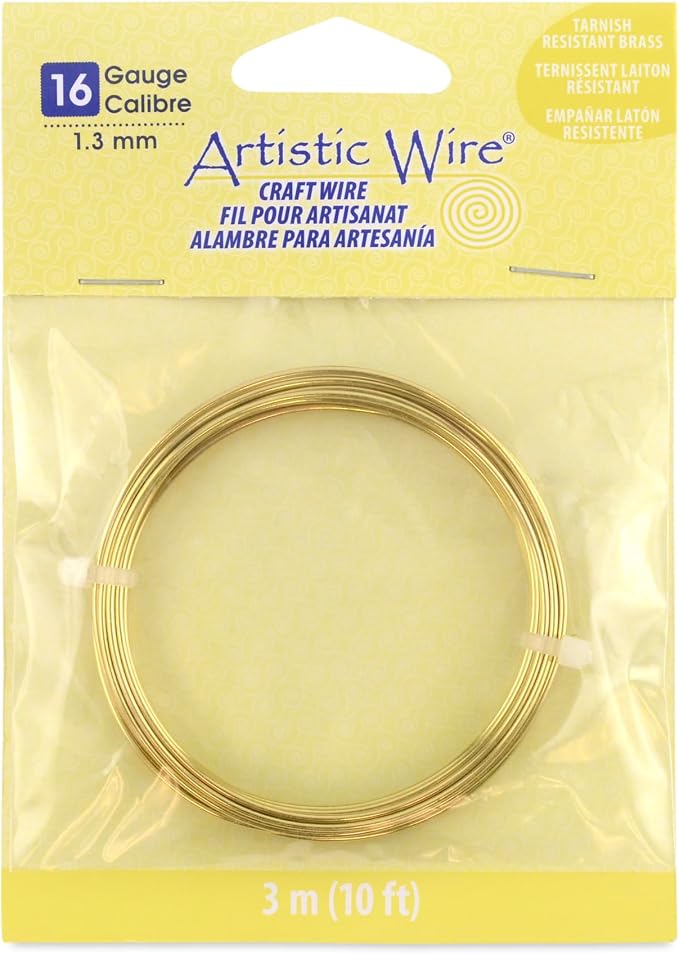 Artistic Wire 16 Gauge Tarnish Resistant Brass Craft Jewelry Wrapping Wire by ArtisticWire
