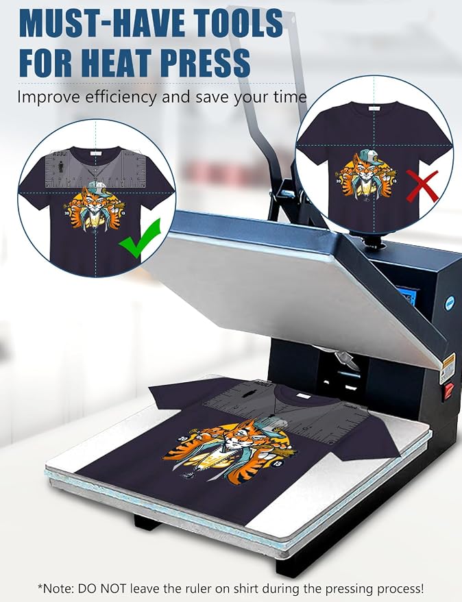 Vowlove T-Shirt Ruler Guide Alignment Tool to Center Designs, All Size Tshirt - Image 6