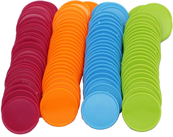 Set of 100 Opaque Plastic Learning Counters Mini Poker Chips Game Tokens by HAKITAROOM