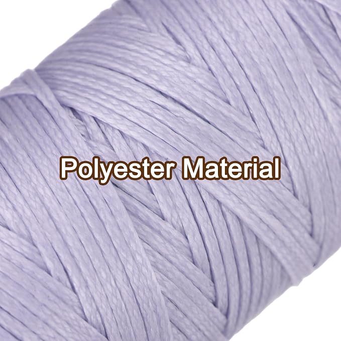 uxcell Leather Sewing Waxed Thread, 55 Yards / 50m 0.8mm 150D Flat Polyester - Image 3