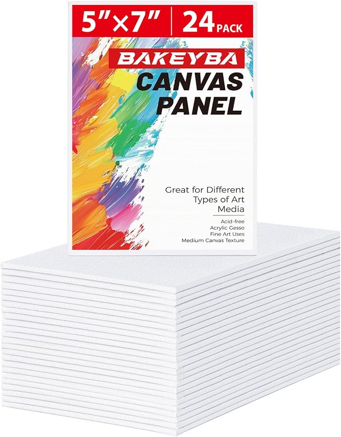 Canvas Boards for Painting 24 Pack, 5x7 Inch Small Canvas for Kids, Mini Canvas by Unknown