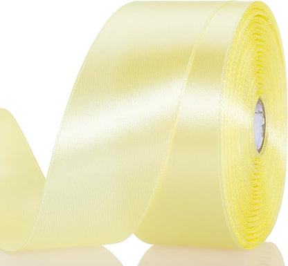 1 1/2 Inch Baby Maize Solid Satin Ribbon, 50 Yards Craft Fabric Ribbon by YASEO