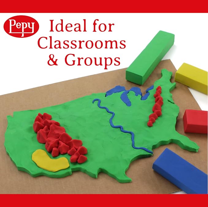Pepy Reusable and Non-Drying Oil-Based Plasticine Modeling Clay, Primary Colors - Image 4