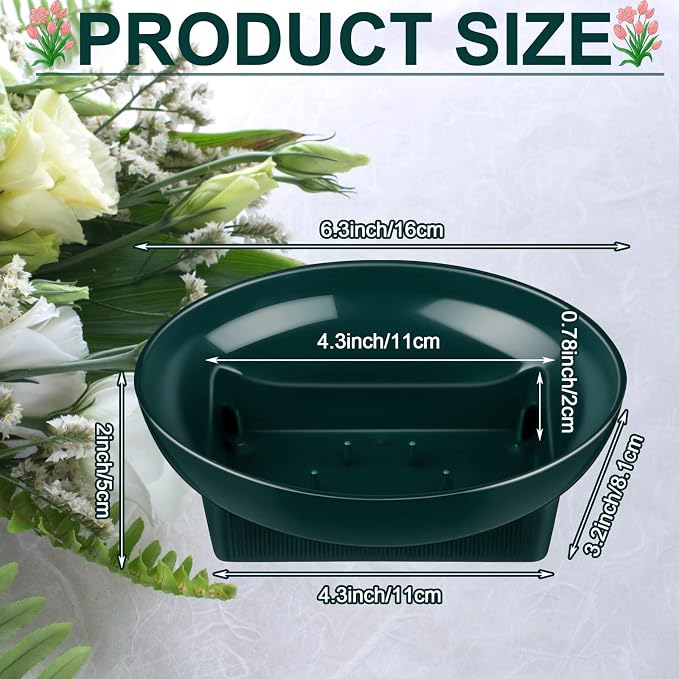 Karenhi 12 Pcs Floral Supplies Green Bowls - Image 2