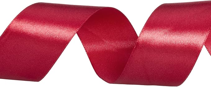 1 1/2 Inch Dark Red Solid Satin Ribbon, 50 Yards Craft Fabric Ribbon - Image 4