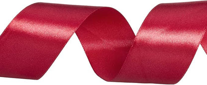 1 1/2 Inch Dark Red Solid Satin Ribbon, 50 Yards Craft Fabric Ribbon - Image 4