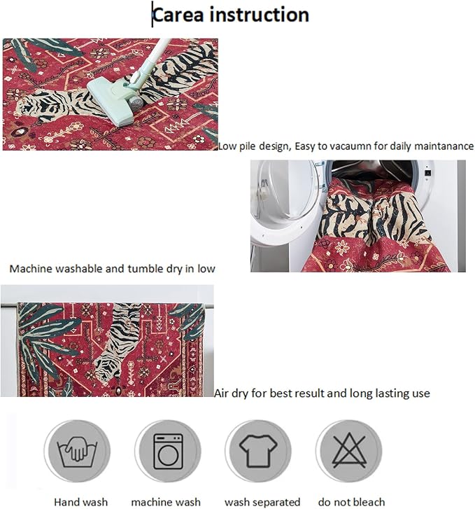 Tribal Rugs Summer Tropical 6x9 Area Rugs Wine Red Traditional Boho Vintage - Image 6