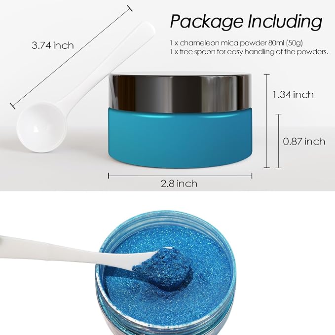 Ceya Highly Chameleon Mica Powder, 1.8oz/ 50g Abysmal Sea Chrome Powder - Image 4