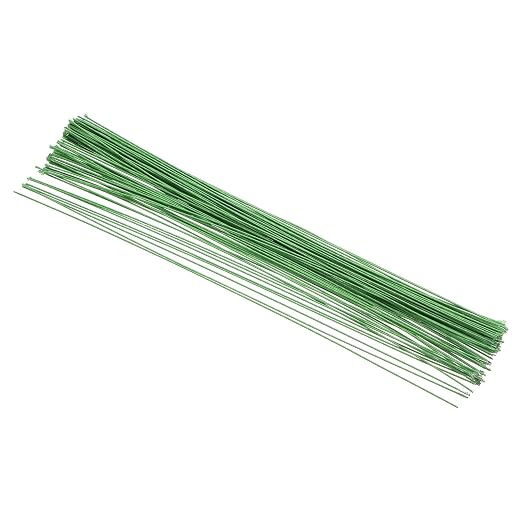 PATIKIL 18 Gauge 16" Floral Stem Wire, Light Green by PATIKIL