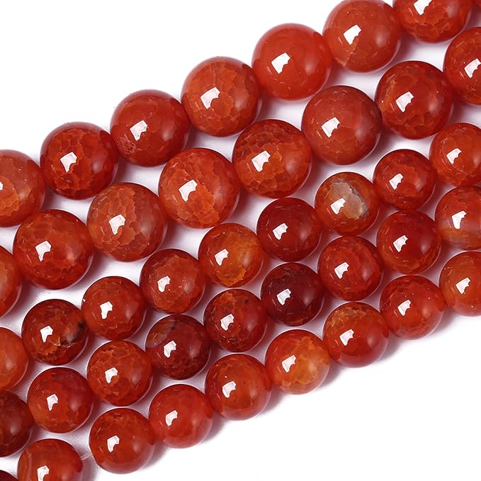 10mm 36pcs Natural Red Dragon Vein Agate Stone Beads - Image 2
