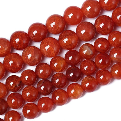 6mm 60pcs Natural Red Dragon Vein Agate Stone Beads - Image 2