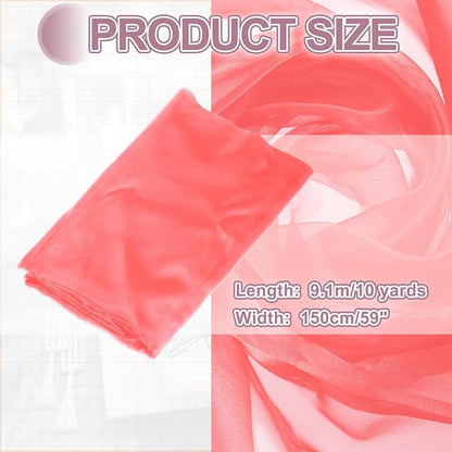 MECCANIXITY Iridescent Sheer Organza Fabric, 10 Yards x 59 Inches Solid - Image 2