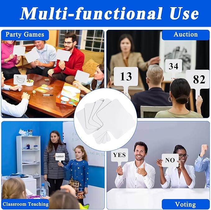 24 Pcs Dry Erase Answer Paddle, 10 x 8 Inch Auction Paddles - Image 6