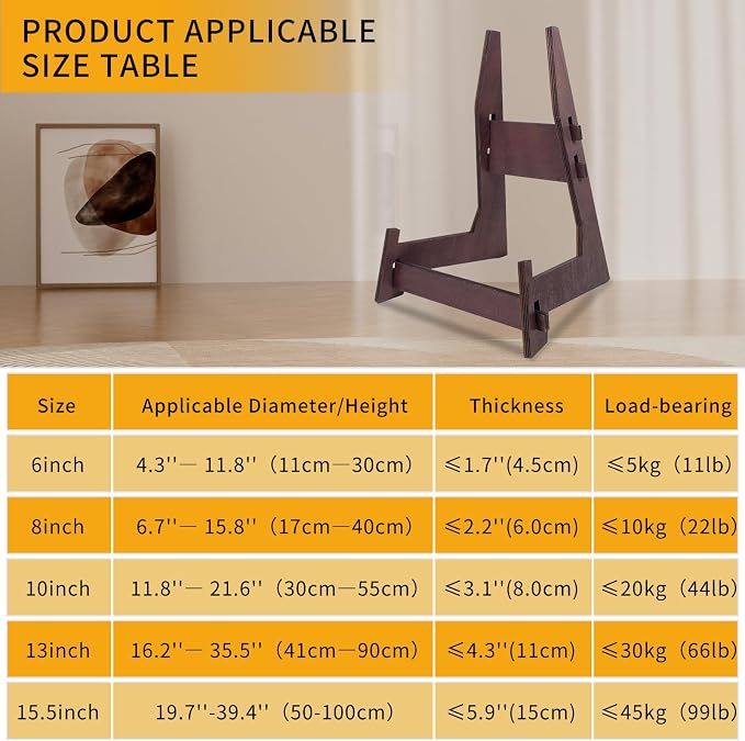 2 Pack 13 Inch Wooden Large Plate Display Stands, Book/Easel Plate Holder - Image 5