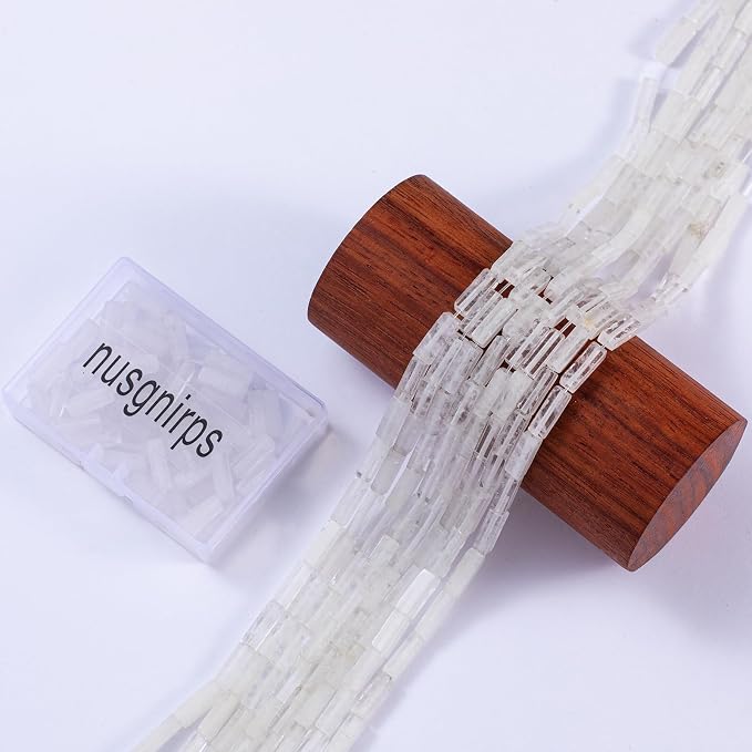 Natural White Crystal Rectangle Tube Beads 4x13mm 38cm/str Loose Semi Gemstone - Image 6