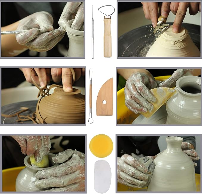 EuTengHao 61Pcs Ceramic Clay Tools Kit Pottery Tools Clay Sculpting Shapers - Image 7