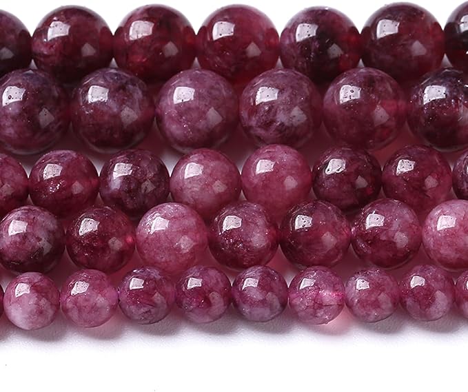180PCS 4MM Natural Stone Kunzite Purple Jade Beads Round Loose Beads by Unknown