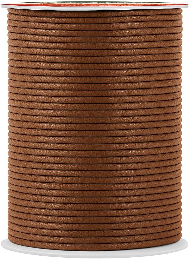 Mandala Crafts 2mm 109 Yards Russet Brown Cotton Waxed Cord by MandalaCrafts