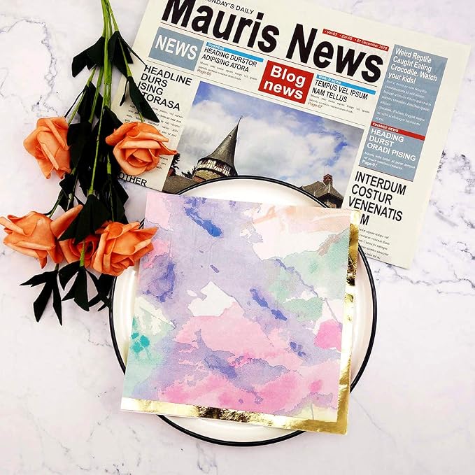 80-Pack Napkins Disposable Paper Towel Cocktail Dinner Party Decoration - Image 8