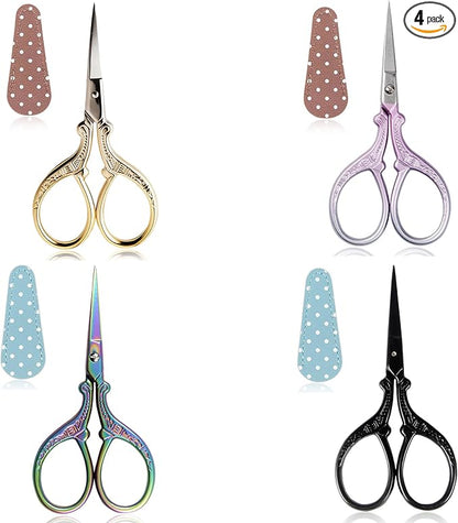 BIHRTC 4Pairs 3.6inch Small Embroidery Scissors by HOME