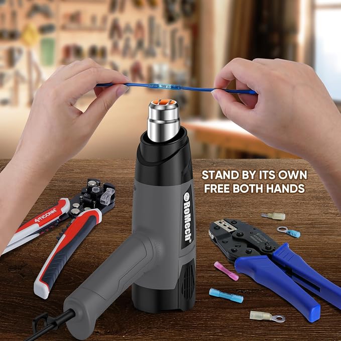 ROMECH 1500W Heavy Duty Heat Gun, Variable Temperature Control Hot Air Gun Kit - Image 6