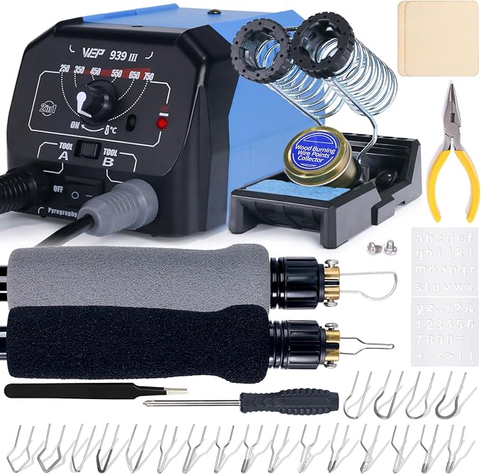 WEP 939-III Dual Pen Wood Burning Kit 34-IN-1 by WEPTOOLS