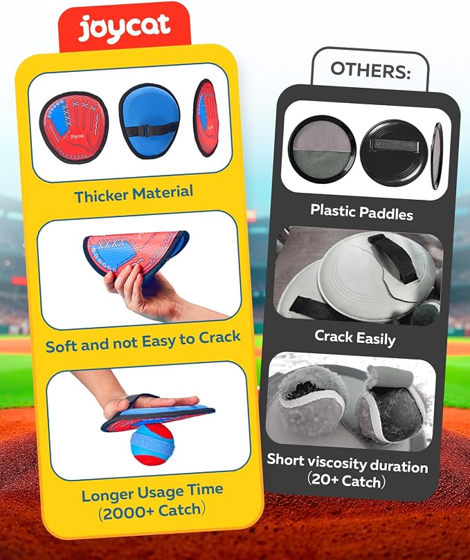 JoyCat Toss and Catch Ball Game Set, Toddler Baseball Glove, Beach Pool Yard - Image 4