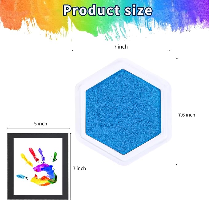 MoloTAR Craft Large Ink Pad Stamps Partner DIY Color, 8 Colors Hexagon Rainbow - Image 2
