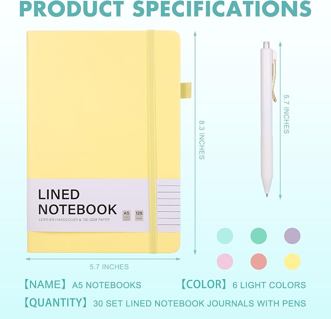 Aodaer 30 Set Lined Notebook Journals - Image 2