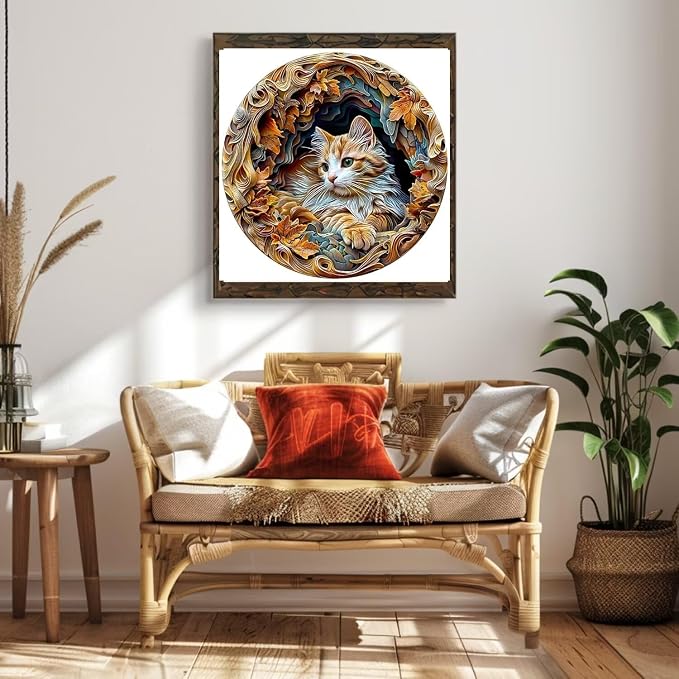 Wooden Puzzles Adults, 3D Cat Wooden Puzzles 200 Pieces, Unique Animal Shaped - Image 6