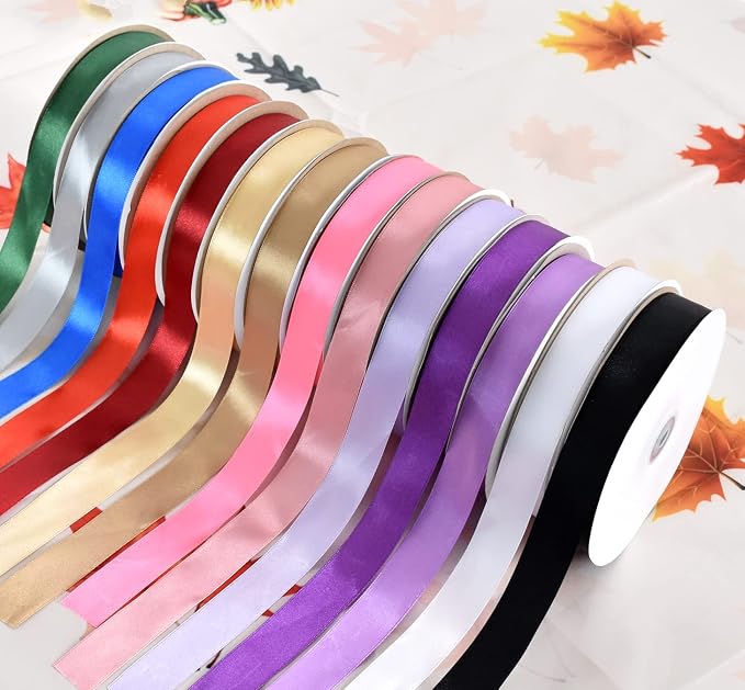 TONIFUL 1 Inch x 100yds Light Purple Satin Ribbon, Thin Solid Color Satin Ribbon - Image 7
