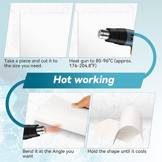 3 Pack White Plastic Sheets 12x12x0.08in Flexible High Tensile Plastic Sheets - Image 4