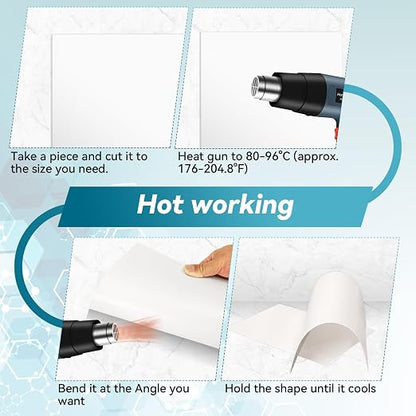 5 Pack White Plastic Sheets 8x12x0.04in Flexible High Tensile Plastic Sheets - Image 4
