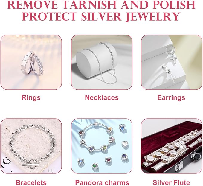 SEVENWELL 100pcs Jewelry Cleaning Cloth Black Polishing Cloth - Image 4