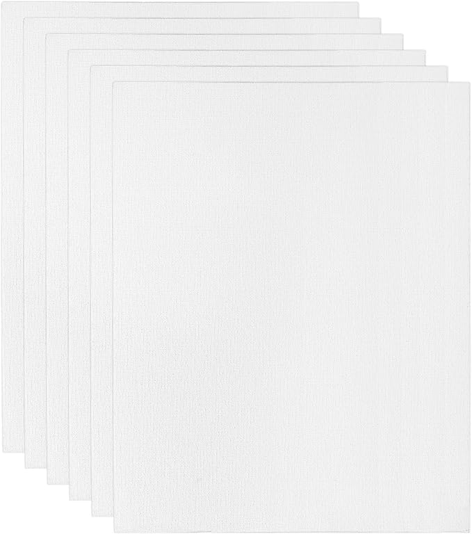 PATIKIL 8x12 Canvas Boards for Painting, 6 Pack 100% Cotton Square Triple by PATIKIL