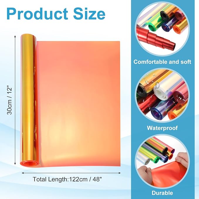 MECCANIXITY Holographic Clear PVC Vinyl Film Holographic PVC Fabric Waterproof - Image 2