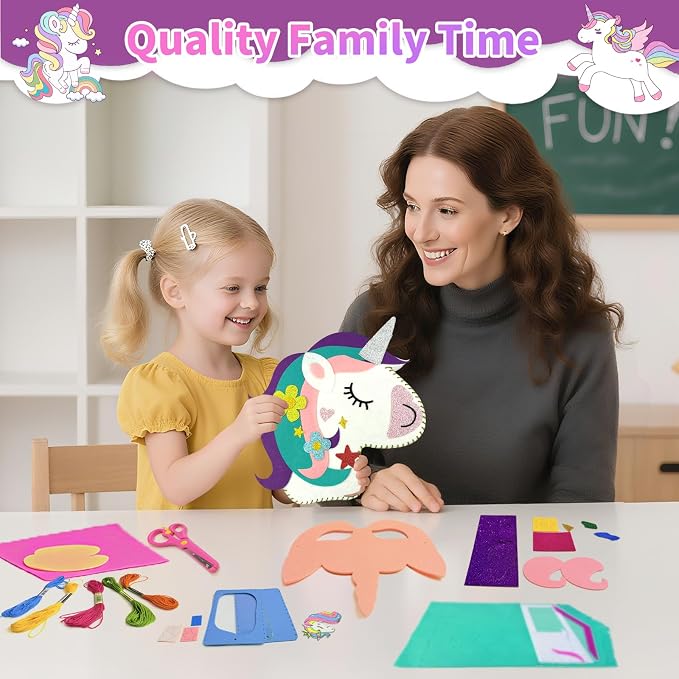 DUOROUBAO 8-in-1 Sewing Kit for Kids, Unicorn Kids Sewing Kits for Ages 5-10 - Image 5