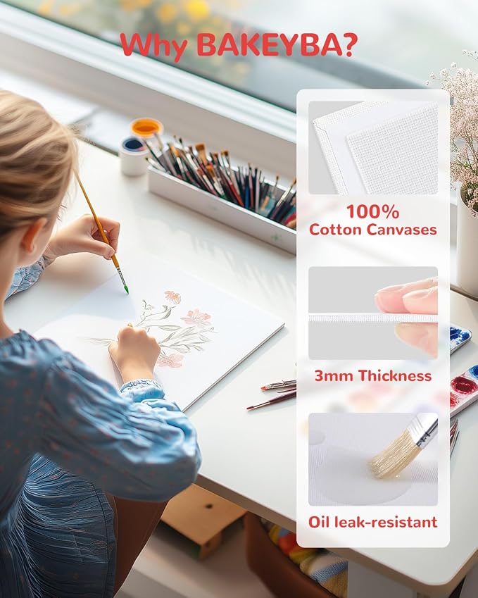 Canvas Boards for Painting 48 Pack 9x12 Inch Painting Canvas Panels, 100% - Image 4