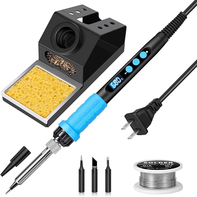 Soldering Iron Kit, 100W High Power Soldering Iron, Fast Heating, Digital by Aucanla