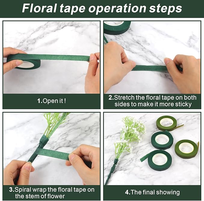 DSUWAZU Floral Tape and Wire Arrangement Tools Kit, Boutonniere Pin - Image 4
