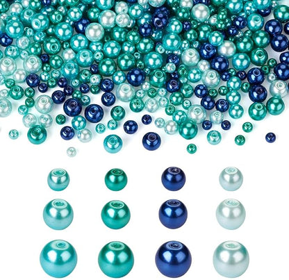 1840Pcs 4/6/8mm Glass Pearl Beads Pearlized Beads Multi Colors Round Spacer by EEEELECRELIVE