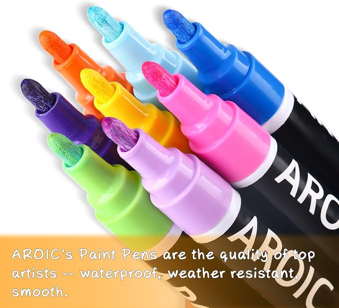 AROIC Paint Pens Paint Markers, 16 colors Oil-Based Waterproof Painting Marker - Image 6
