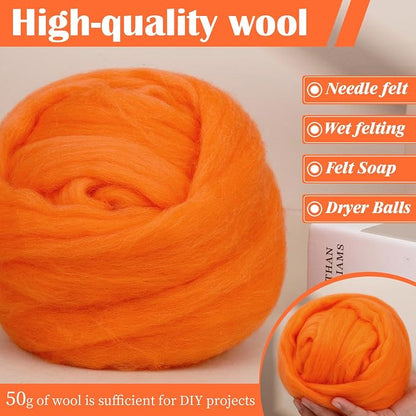 Mayboos Wool Roving Yarn, 1.76oz Colored Natural Wool Roving, Wool Felting - Image 5