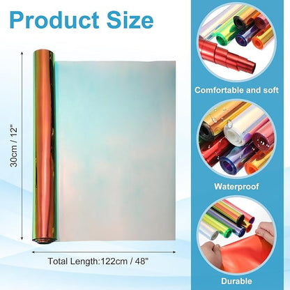 MECCANIXITY Holographic Clear PVC Vinyl Film Holographic PVC Fabric Waterproof - Image 2